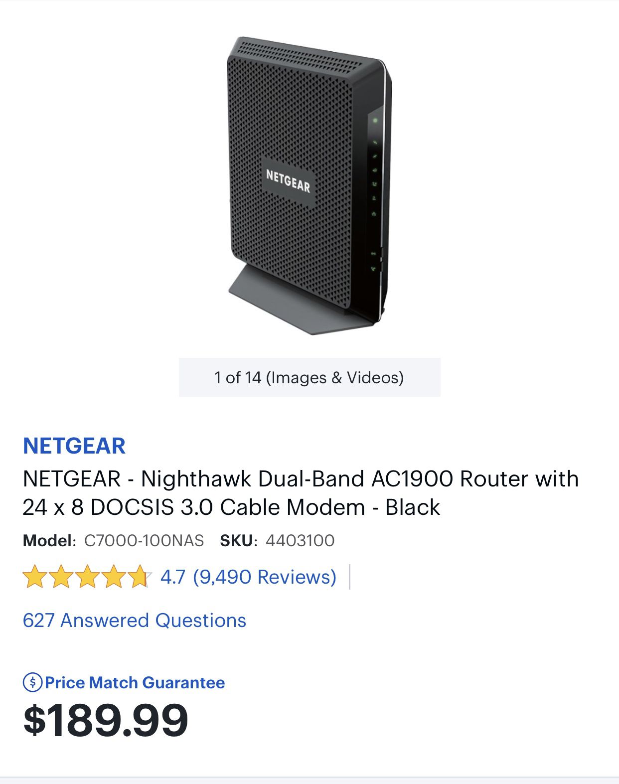 NETGEAR - Nighthawk Dual-Band AC1900 Router