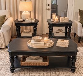 Two side tables and coffee table