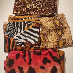 Scraf/Shawl  Set/4 Animal Print Bundle EUC