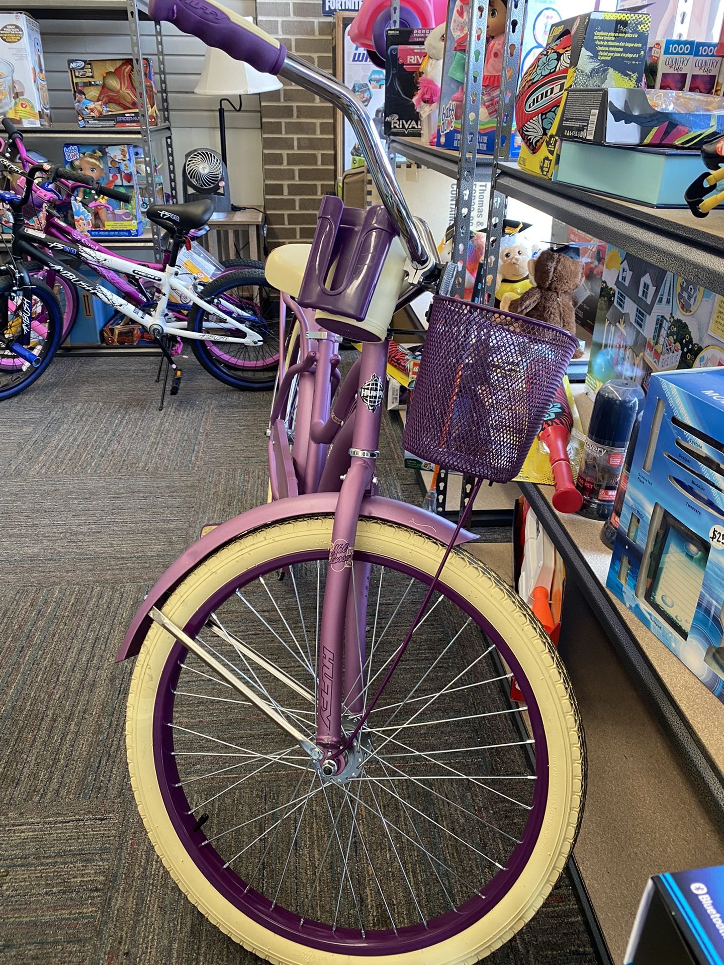 huffy nel lusso classic cruiser bike purple