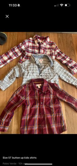 Size 5T button up kids shirts(3 Shirts)