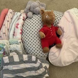 FREE Boppy Pillow + Swaddles Blankets + Changing Pad Covers + Stuffies