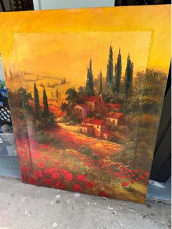 Beautiful Tuscany lithograph on canvas 48 x 38