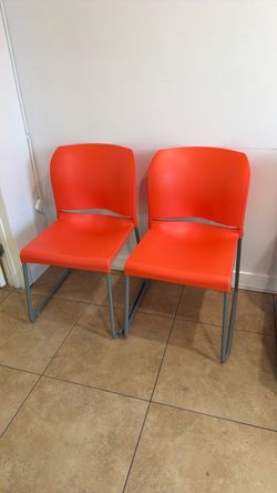 Orange chairs set of 5