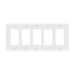 ENERLITES - Decorator/GFCI Five-Gang Wall Plate, Mid-Size - WHITE