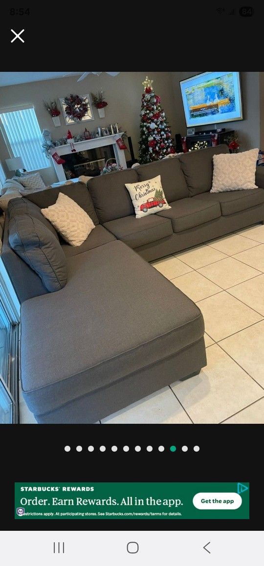 Beautiful Dark Grey Sectional Couch From Ashley Furniture