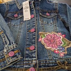 New Toddlers Appliqued Denim Jacket Sz. 24 Months - Super Cute