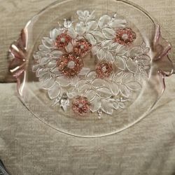 Colored Glass Cookie Serving Platter.