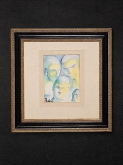 Three Faces watercolor portrait