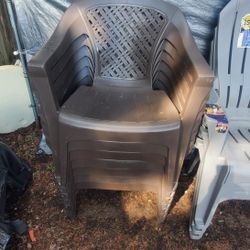 Stackable Outdoor Chairs Brown In Color