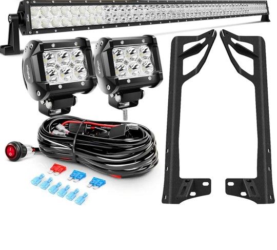 Led Light Bar Set For Jeep Wrangler Jk 07-18 LIGHT BAR, PODS 2, BRACKETS, HARNESS ALL BRAND NEW STILL IN ORIGINAL PACKAGING ready $160 Firm