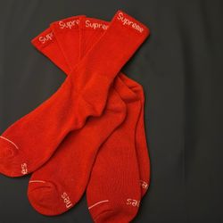2 Pairs Of Red Supreme Socks  (Sell Or Trade)