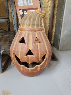 Clay Pumpkin Chiminea