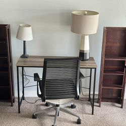 Computer Table And Chair + Book Case