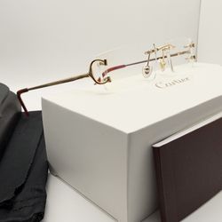 Cartier Big C Decor 24K Gold/Clear Piccadilly Wire Buffs Glasses