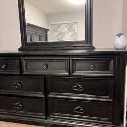 Wood Dresser and CA King Size Bed Frame