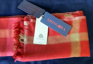 Pure Wool! Scarf / Shawl / Stole Warm And Cozy! - Shingora- Red