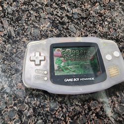 Nintendo Gameboy Advance Clear/Glacier Tested And Working AGB-001, 2 Games