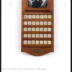 RARE Norman Rockwell American Mid-Century Porcelain Plate and Tile Wooden Wall Calendar  