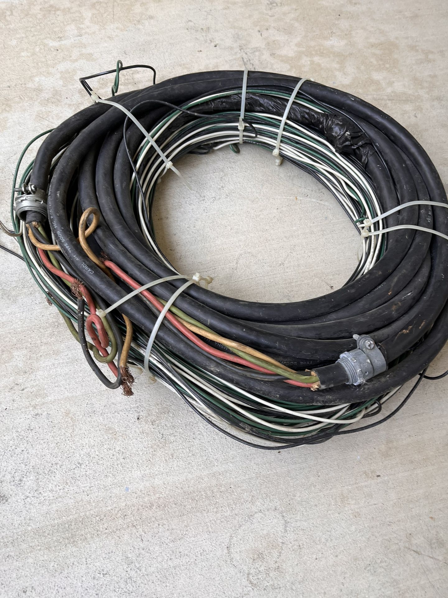 8/4 Wire For Temporary Power 37’ Ft Of 8/4 & Approx. 50’FT 12 Gage Hot, Neutral & Ground Wire M