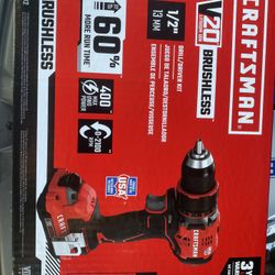 Brand New Craftsman V20 20-Volt Max 1/2 in. Brushless Cordless Drill (2-Batteries and Charger )
