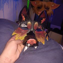 Theirian Mask,wolf,home Made, Red,Orang,Yellow,Black,11 Wide 9 Long