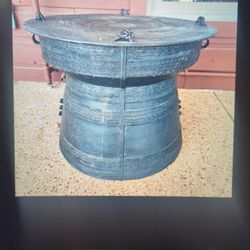 Thai Bronze Rain Drum Side Table