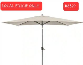 ➿️ 6.5 ft. x 10 ft. Aluminum Market Auto-Tilt Patio Umbrella in Putty Beige
