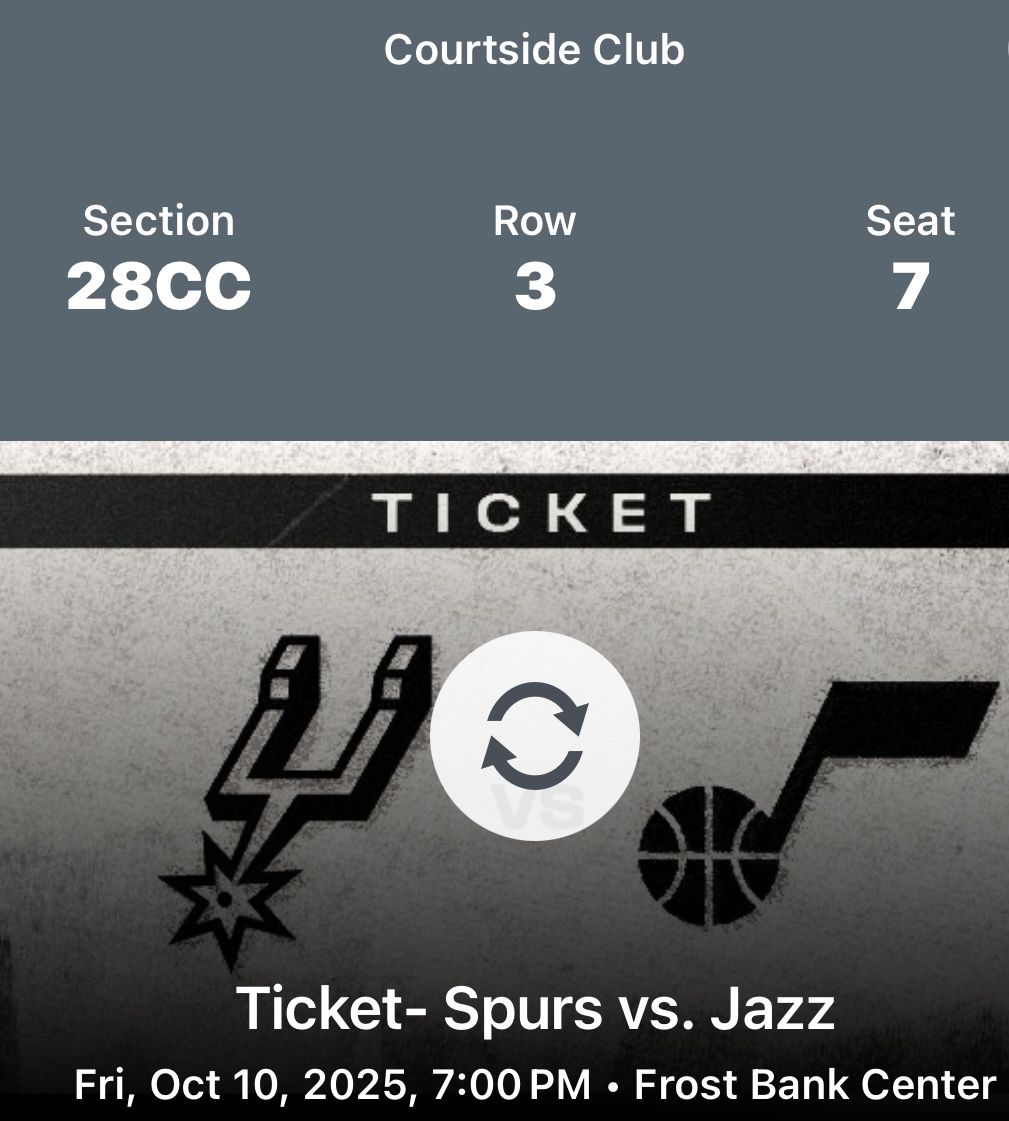 Spurs vs. Utah Jazz (Preseason) Friday Oct 10, 2025