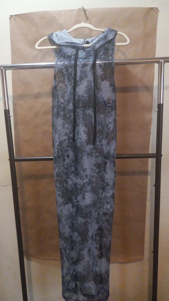 Love See-through Tank Top Tie Dye Dress With Hood And Splits On Both Sides New Never Worn Size Large