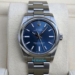 ROLEX 124200 OYSTER PERPETUAL WATCH 34MM BLUE MARKER - T7706