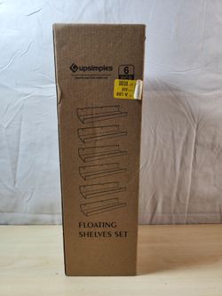 upsimples Clear Acrylic Floating Wall Shelves Set of 6 NEW IN BOX
