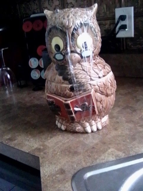 Antique Owl Cookie Jar Japan 40.00