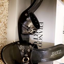 Franco Sarto Black Calf Heels 7 1/2