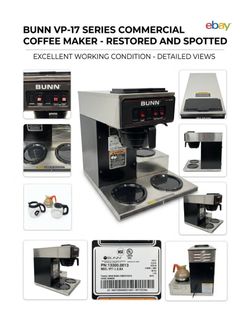 ⁠Bunn Commercial Coffee Maker VP17-3 + 3 Glass Pots⁠