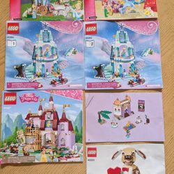 Disney Princess LEGO Lot - Elsa, Belle, Jasmine + Manuals