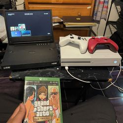 $240! 2 Controllers. 3 Games in 1 Disc. & 2020 Xbox One S 1TB. Nooo Monitor that extra $240! Portable G Story full HD. All for $450 or Cash & trade