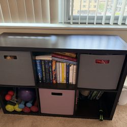 Dark Wood Storage Shelf