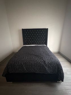 Queen size black bed frame