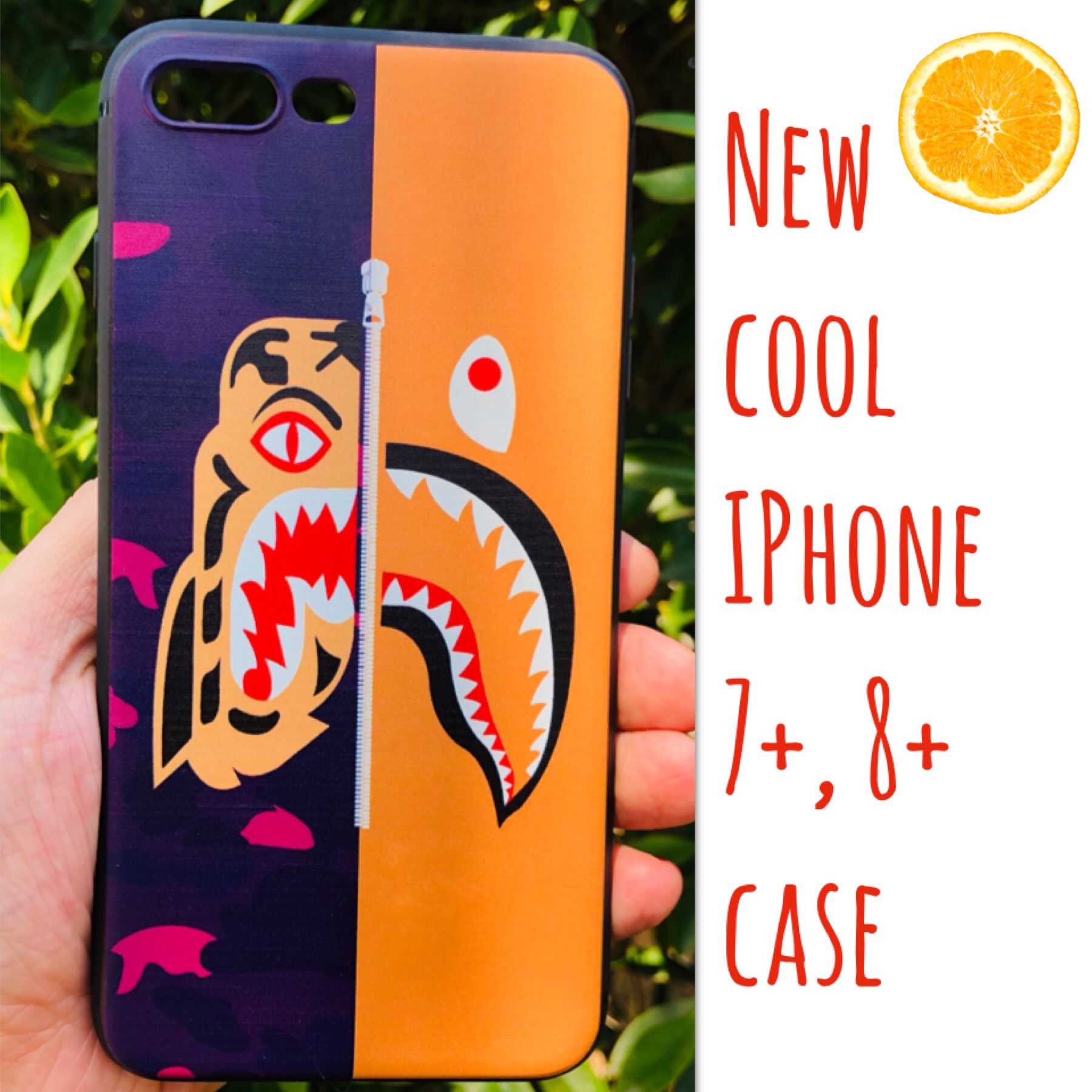 New cool iphone 7+ or iphone 8+ PLUS case rubber bape aape wgm shark hypebeast hype swag men’s women’s