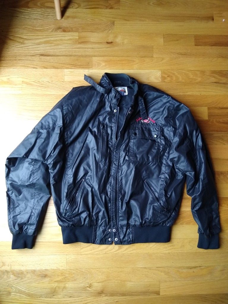 Vintage Turning Point Peterbilt Trucks Mens Black Racer Windbreaker Jacket Size XL