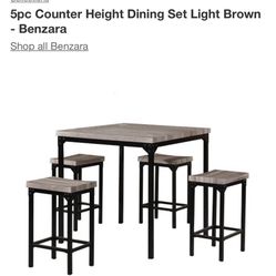 BRAND NEW IN BOX 5pc Counter Height Dining Set Light Brown - Benzara