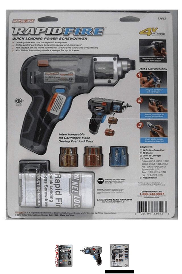 Rapid Fire Quick loading power screwdriver.