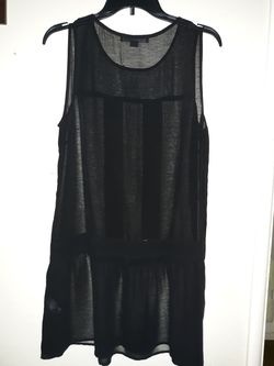 Forever 21! Mesh Sheer Black Slip on Dress, with Cute Features front and back. Size ( M )