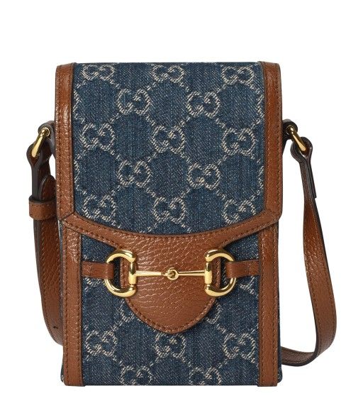 GUCCI Mini Denim 1955 Horsebit Cross-Body Bag