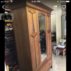 Vintage oak armoire