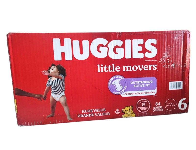 Huggies Little Movers Baby Diapers, Size 6