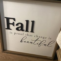 Large Fall wood sign