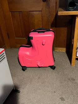 20-inch travel suitcase for children, multifunctional kids' luggage, portable and adjustable suitcase with a combination lock, for ages 3 to 6, pink
