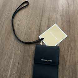 New Michael Kors Card Holder Wallet Crossbody Black